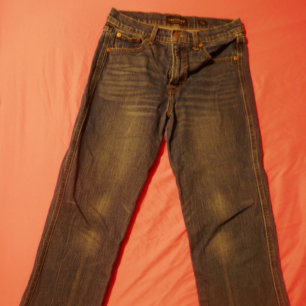 Lucky Brand Authentic Straight Crop Jeans 4/27 Dark Wash Blue Denim